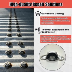 100Pcs Metal Screw Roof Caps, Protecting Screw Heads Easy to Install for Leak