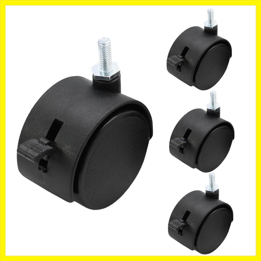 4pcs 2 Inch Swivel Caster Wheels, with Brake, Heavy Duty Casters, Black Nylon…