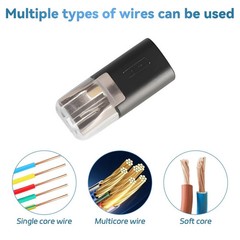 60Pcs Double Wire Plug in Connector, Quick Connect Wire Connectors with Locking