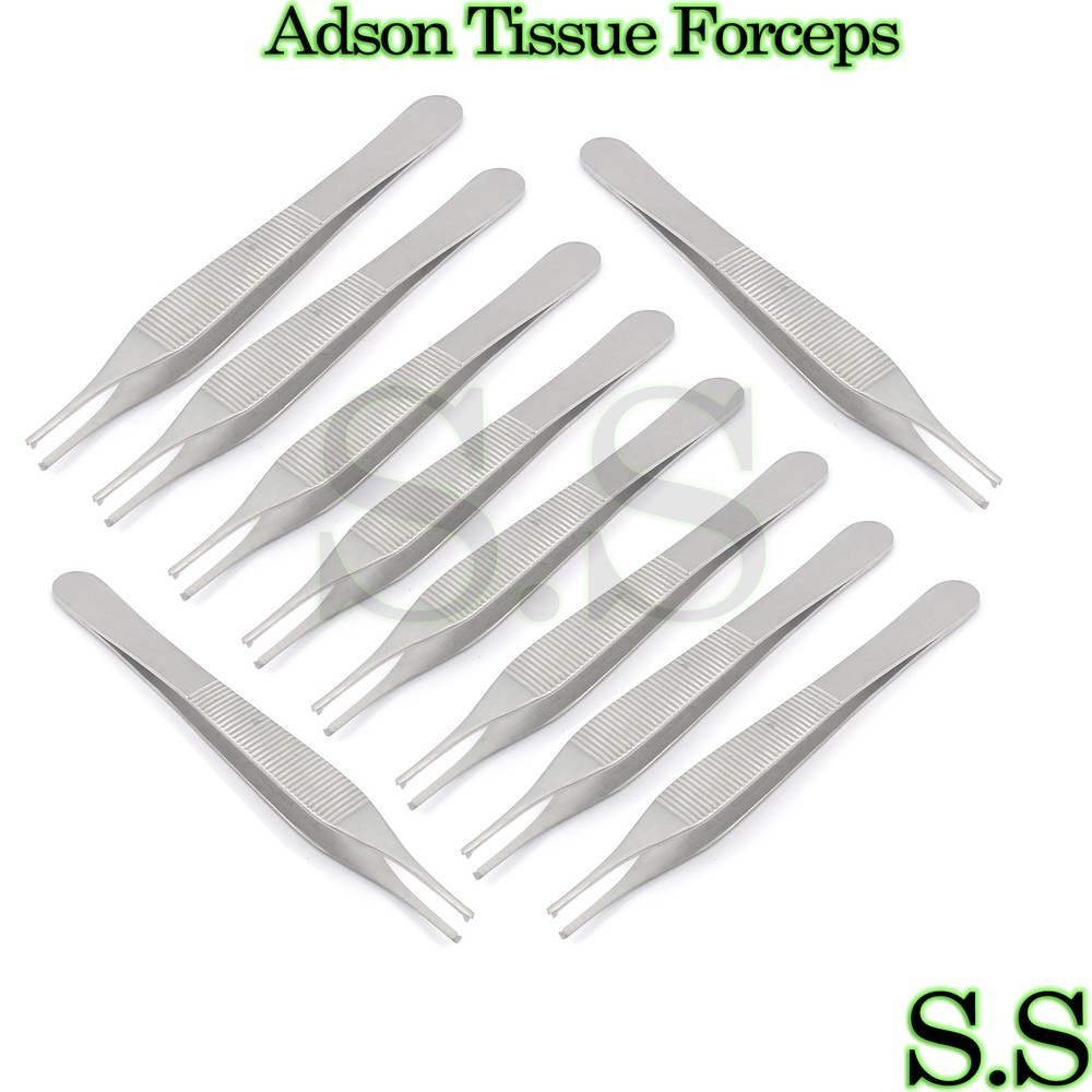 12 Adson Tissue Forceps 4.75″ O.R. Grade With 1X2 TEETH