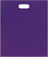 Plastic Bags 500 Purple Shopping Merchandise Die Cut Handles 15 x 18″ x 4″