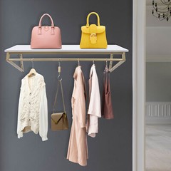 Gold Metal Garment Clothes Rack Clothing Rack Clothes Wall Shelf Hanger Display