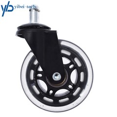 Set of 5 3 inch Office Chair Caster Rubber Swivel Wheels Replacement Heavy Duty