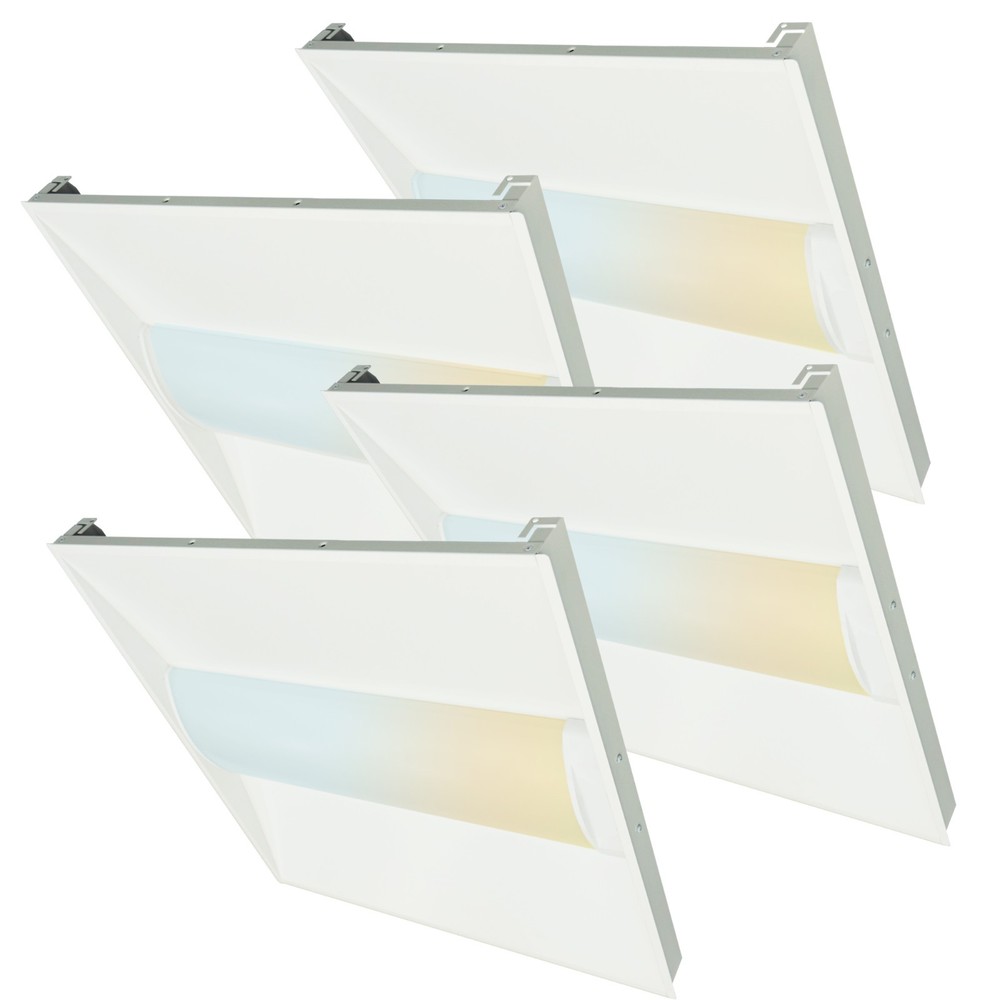 4 Packs 2×2 LED Troffer Light, 35/30/25W Selectable, 3500K/4000K/5000K CCT,