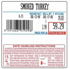 CAS LST-8040 Printing Scale Label, 58 x 60 mm UPC/Safe Handling 12 Rolls