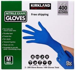 Kirkland Signature. Nitrile Exam Gloves, Medium. 400 Count Gloves