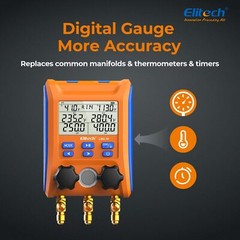 Elitech HLD-200+ HVAC Refrigerant Leak Detector+LMG-10 Digital Manifold Gauge