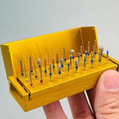 Dental Diamond Burs Drill+Disinfection Bur Block High Speed Handpiece–30Pcs/Set