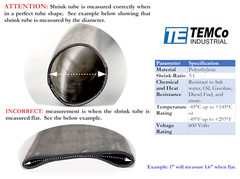TEMCo 1/2″ Marine Heat Shrink Tube 3:1 Adhesive Glue Lined 4 ft BLACK