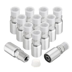 12-Pack 1/2″ Hose x 1/2″ NPTF Male Pipe Thread Hydraulic Hose End Crimp Fittings