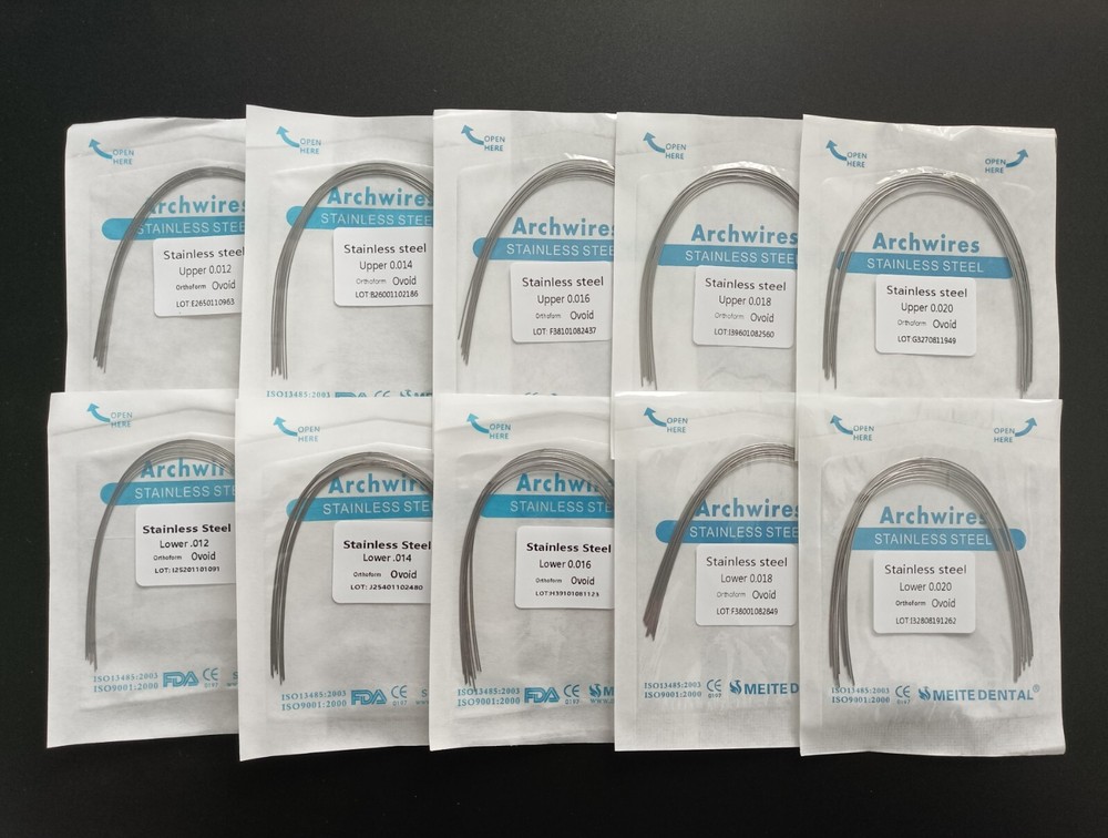 10Packs Dental Orthodontic Stainless Steel Arch Wires Round Wires Ovoid Form