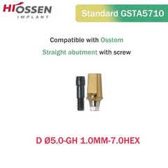 Straight Transfer Abutment for Hiossen/Osstem TS GH1.0-6.0mm Ø4.5-6.0mm Titanium