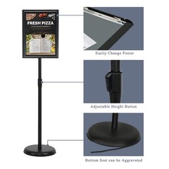 8.5 x 11 Inch Adjustable Pedestal Sign Poster Stand, Heavy Duty Floor Standin…