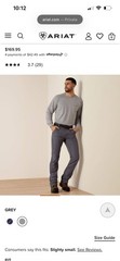 Ariat FR M5 DuraLight Ripstop Stackable Straight Leg Pant Men’s Grey 30X30 NWT
