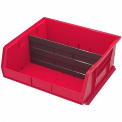 Akro-Mils 30250Red Hang & Stack Storage Bin, 14 3/4 In L X 16 1/2 In W X 7 In