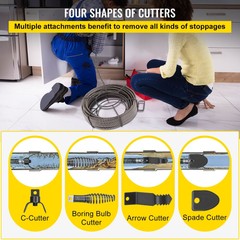 Drain Cleaning Cable 50 Feet x 1/2 Inch Solid Core Cable Sewer Cable
