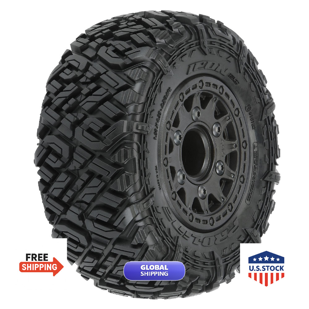 Pro-Line Racing Icon Sc 2.2/3.0 M2 Tires Mtd Black Whls Sc F/R Pro1018210 Rc