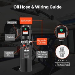 Uimoso 2.5 Gal/10 Qt Car Lift Hydraulic Power Unit Pack 220V AC Post Lift Pum