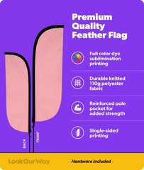 Lookourway Feather Flag Pole Kit – 7 Feet Tall Advertising Flag Banner