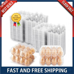 100 Packs Egg Cartons Cheap Bulk Plastic for 12 Eggs Clear Egg Cartons