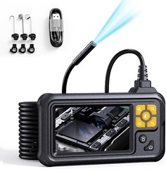 8LED IP67 Borescope Camera 10M/32.8Ft Flexible Cable 1080P HD 4.3 Inch Display