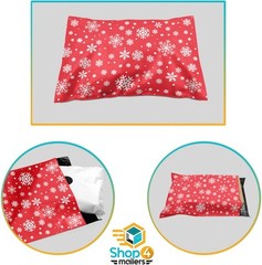 Shop4Mailers 10 x 13 Christmas Snowflake Winter Holiday Poly Mailer Bags Red
