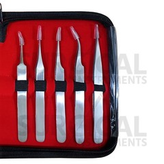 10 Pcs Set of Watch Maker Forceps Tweezers with Fine Point Surgical German Grade