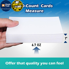 Blank Index Cards 3×5 Unlined Unruled Flash 3″ x 5″ (100 Count), White