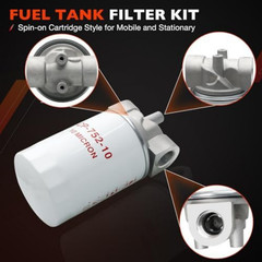 10 Micron Hydraulic Oil Filter Assembly, Spin-On Design, Return Line Filter with