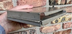 Vintage Metal Aluminum Clipboard Storage Form Holder Flip Top Clip Small