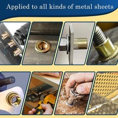 1/4 Rivet Nut, 115Pcs Carbon Steel Zinc Rivet Nuts 1/4-20, 1 4 20 Threaded In…