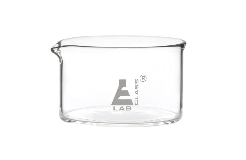 Crystallizing Dish, 300ml – Flat Base, Spout – Borosilicate Glass – Eisco Labs