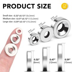 Strong Neodymium Disc Magnets, Rare Earth Magnet with Hole for Kitchen Cabine…