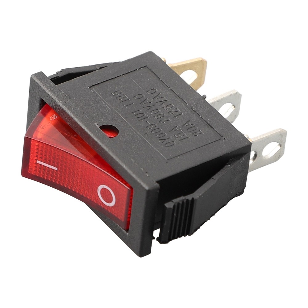 Rocker Switch AC 16A 250V Red/yellow/blue/green/black 3 Pins ABS/plastic