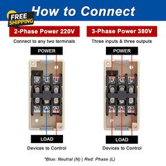 Self-Locking Push Button Switch 3-Phase 30A 3.7KW, Industrial 3-Pole Heavy Duty