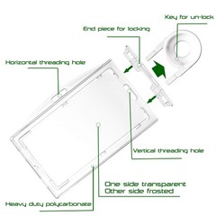 4 Pack Clear Hard Plastic ID Badge Holder Horizontal and Vertical Dual