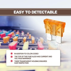 20Pcs 5 Amp Standard Car Fuses, Automotive Replacement Fuses Orange-5A