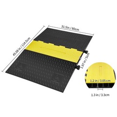 VEVOR 5Channel Cable Protector Ramp 22000lbs Load ADA Compliant Wire Cable Cover