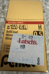 Lot of 20Tubes•Pentel•Super Hi-Polymer•Lead Refills•.5mm•C505H•Black