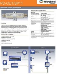 Microsemi New PD-OUT/SP11 Outdoor PoE Lightning Surge Protector, 1-port