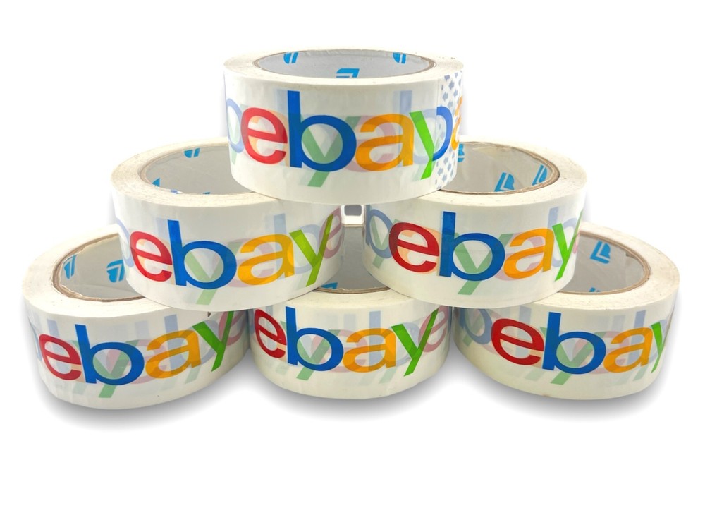 6 x Roll EBAY Official Packaging Tape Color Logo 2” x 75” Yard FREE SHIPPING