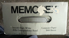 NOS 1000 Sheet Dot Matrix Printer Computer Paper 9.5 x11 Continuous 20lb Memorex