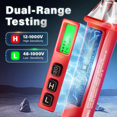 Non Contact Voltage Tester Pen AC Live Wire Detector 12-1000V w/ LCD