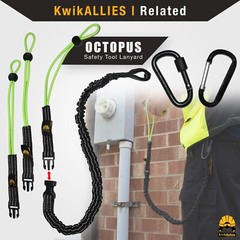 KwikSafety TENTACLE Light Duty Retractable Bungee Tool Lanyard w/ Carabiner Clip
