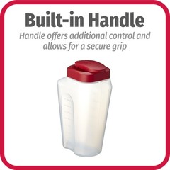 GoodCook 1 Quart Bottle with Snap Lock Easy-Pour 32 Ounces, Clear and Red