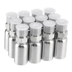 12 Pack Hydraulic Hose Fittings, 3/8″ I.D. Hose X 3/8″ NPTF Male with Protection