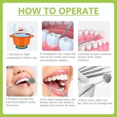 Professional Dental Tools Kit Teeth Cleaning Tartar Scraper Personal Pet Use