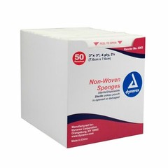Non-woven Sponges Sterile/Disposable, Dynarex, 3363, 3×3, 4Ply, 50 ct (1 Pack)
