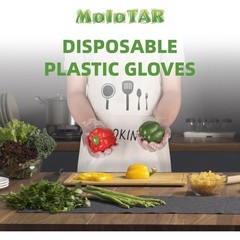 Disposable Plastic Gloves One Size Fits Most 100 Pcs Bulk Pack