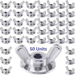 50 PCS Zinc DieCast Washered Wing Nuts 1/420 Inch Heavy Duty Hardware